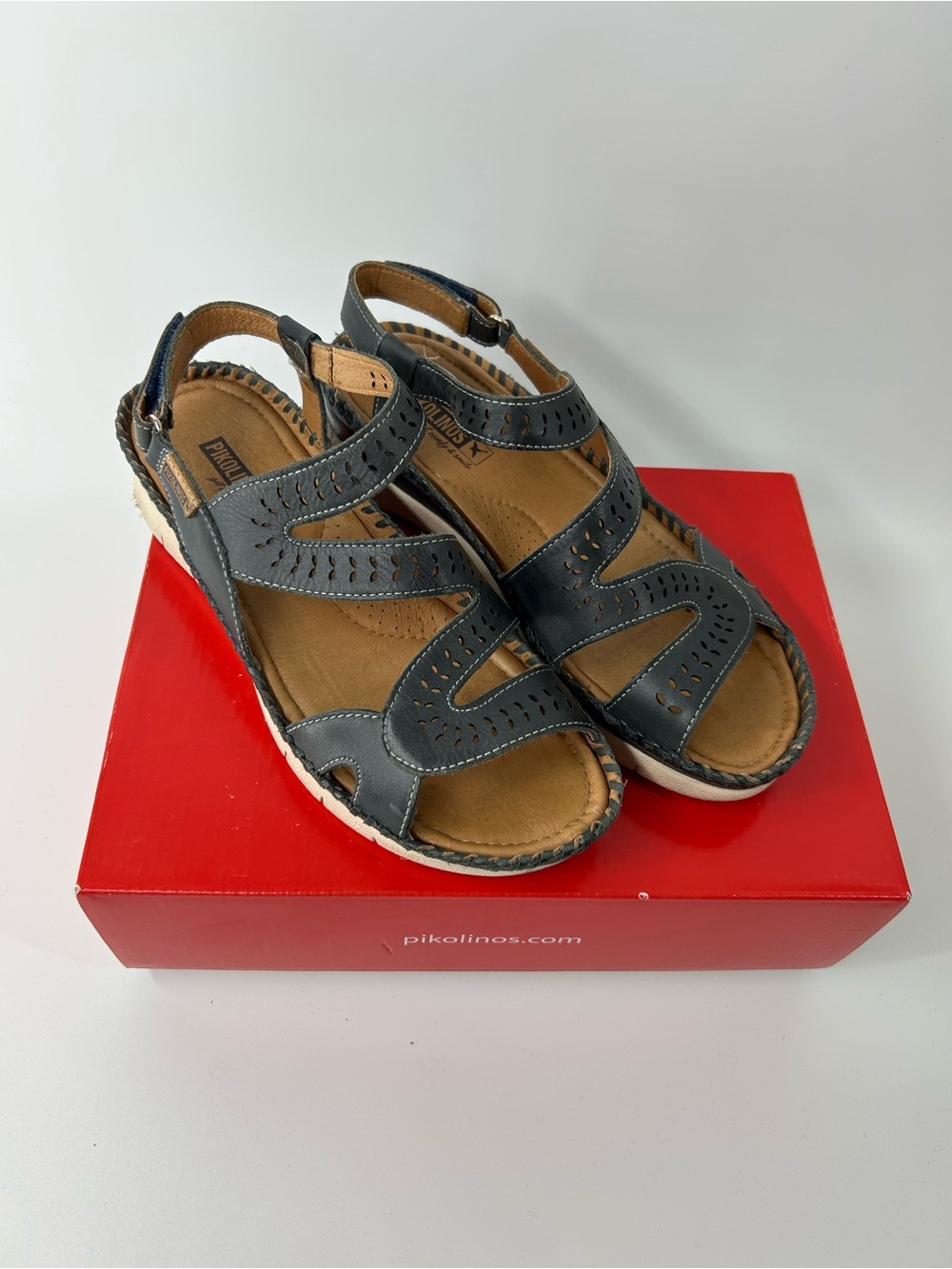 PIKOLINOS Black and Brown Women's Leather Sandals